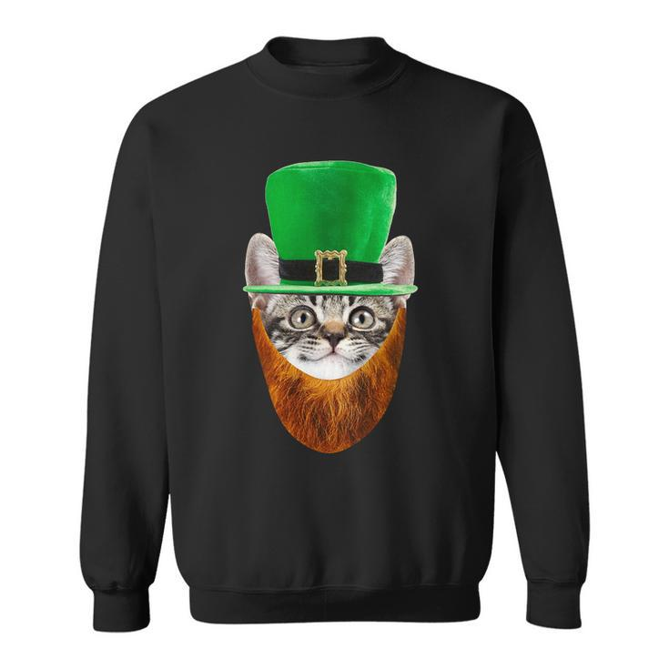 Happy St Catricks Day Funny Cat Ginger Beard St Patricks Day Tshirt Sweatshirt