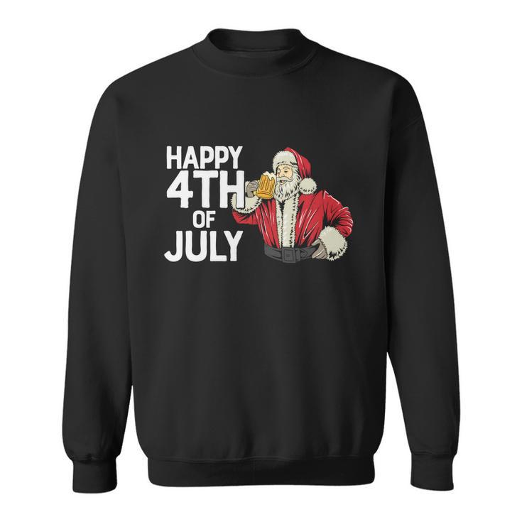 Happy Th Of July Santa Christmas In July Sweatshirt