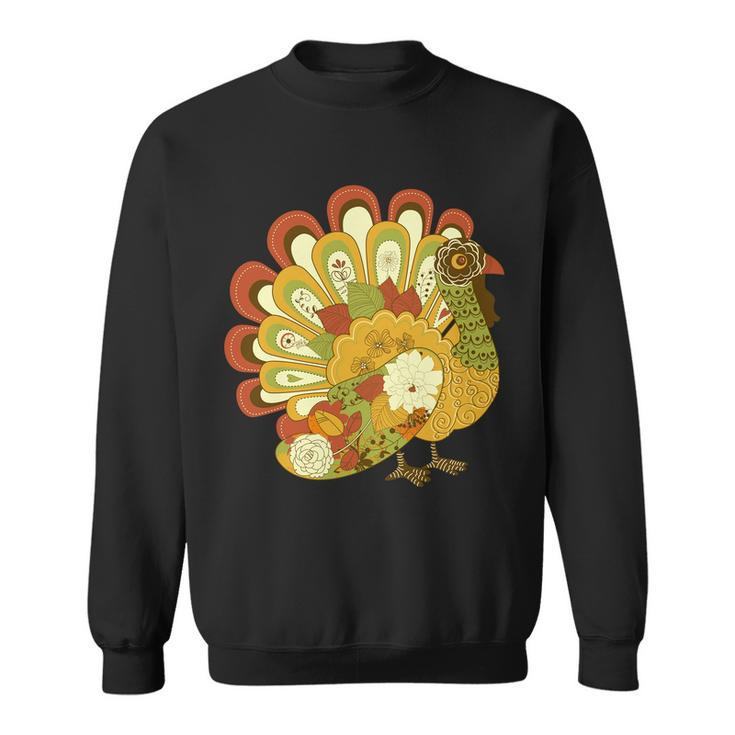 Happy Thanksgiving Floral Turkey Tshirt Sweatshirt