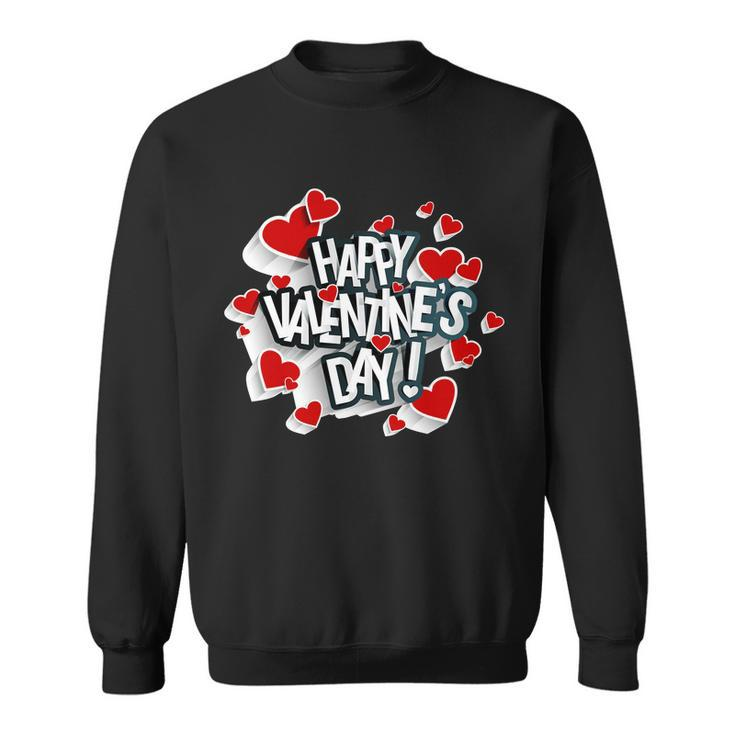 Happy Valentines Day Love Hearts Logo Sweatshirt