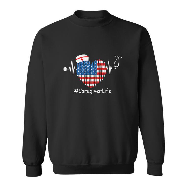 Heartbeat Patriotic Funny 4Th Of July Sweatshirt