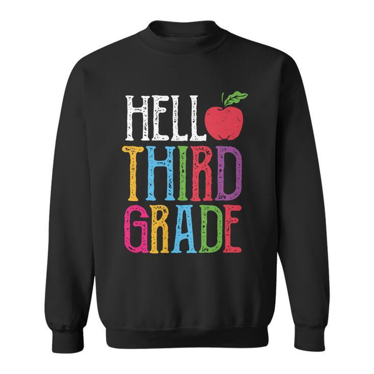 Hello 3Rd Grade Red Apple Back To School First Day Of School Sweatshirt
