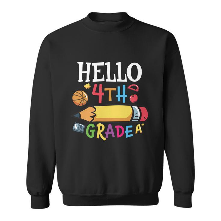 Hello 4Th Grade Pencil First Day Of School Back To School Sweatshirt