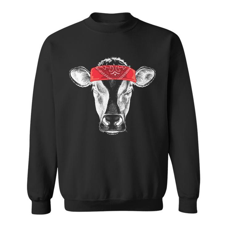 Hippie Cow Red Bandanna Sweatshirt