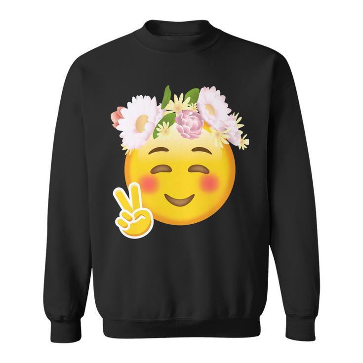 Hippy Smiley Face Peace Sign Tshirt Sweatshirt