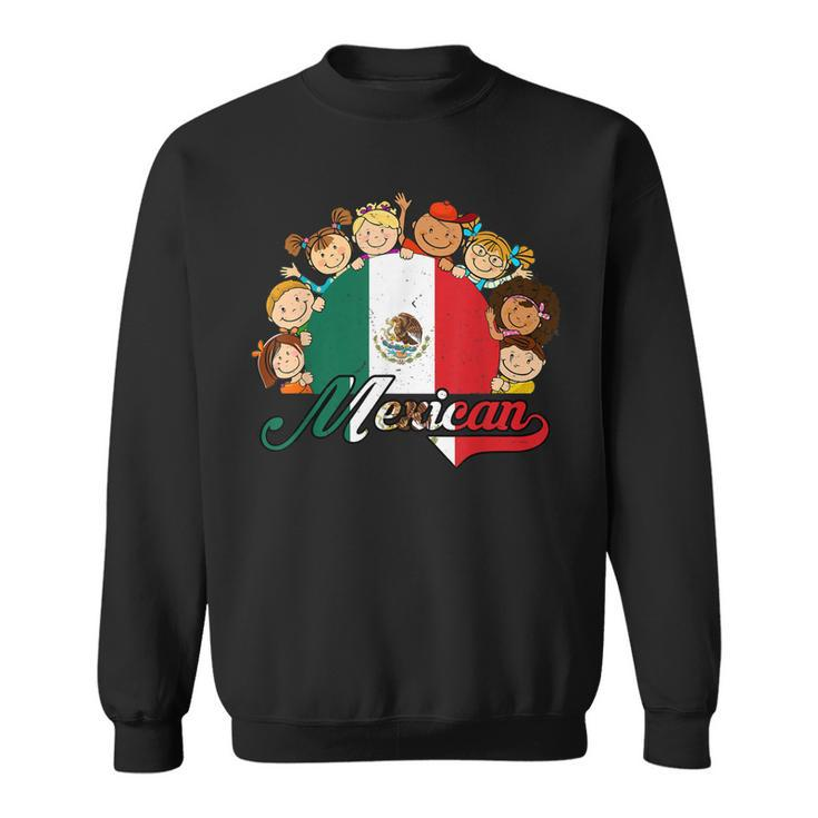 Hispanic Heritage Month  Mexico Pride Mexican Flag Kids  Men Women Sweatshirt Graphic Print Unisex