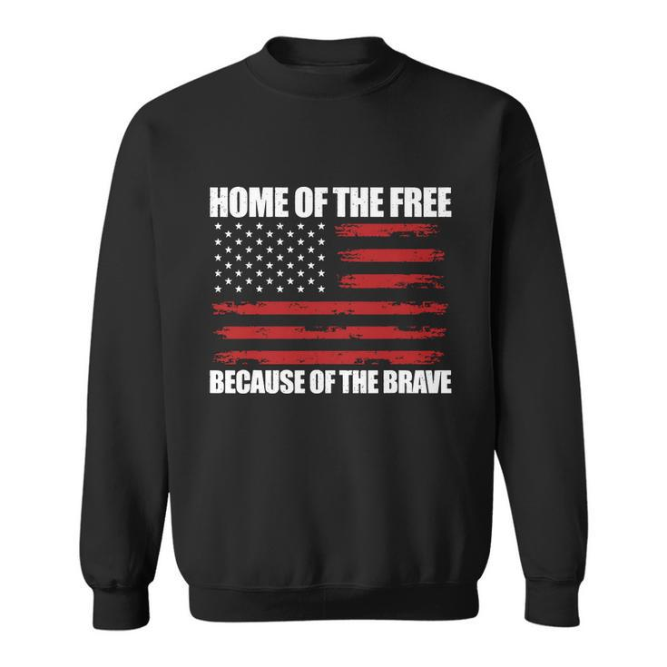 Home Of The Free American Flag Shirts Boys Veterans Day Sweatshirt