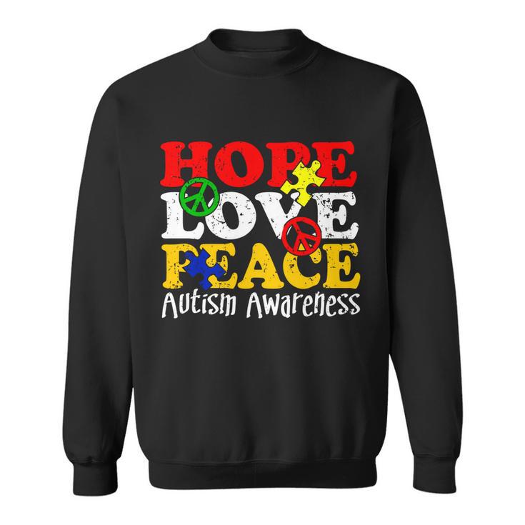 Hope Love Peace Autism Sweatshirt