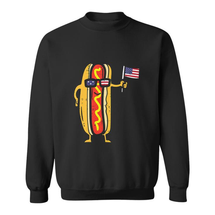Hotdog Sunglasses American Flag Funny 4Th Of July Sweatshirt