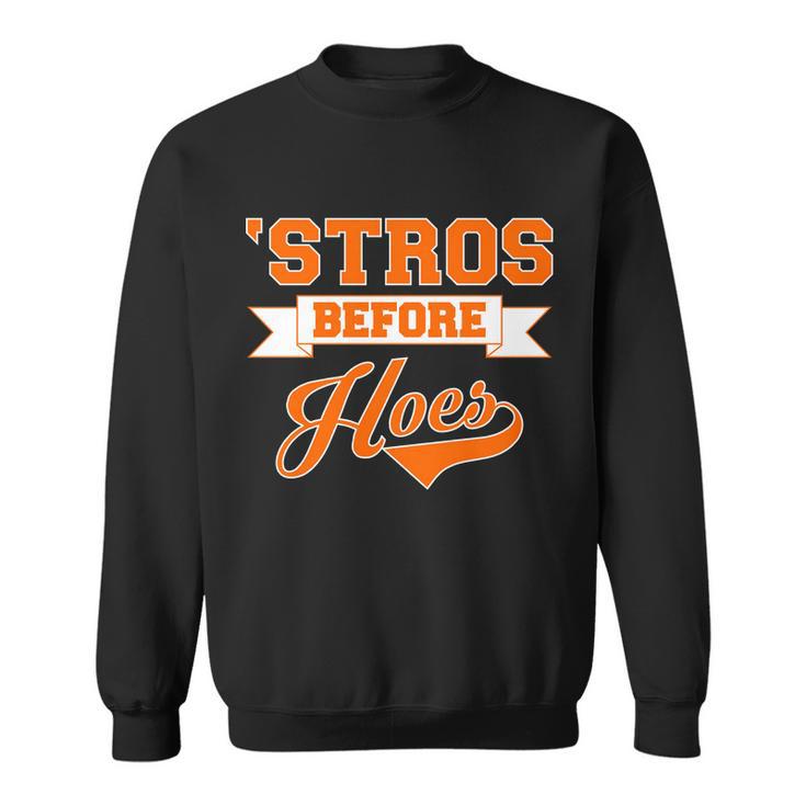 Houston Stros Before Hoes Baseball Script Tshirt Sweatshirt