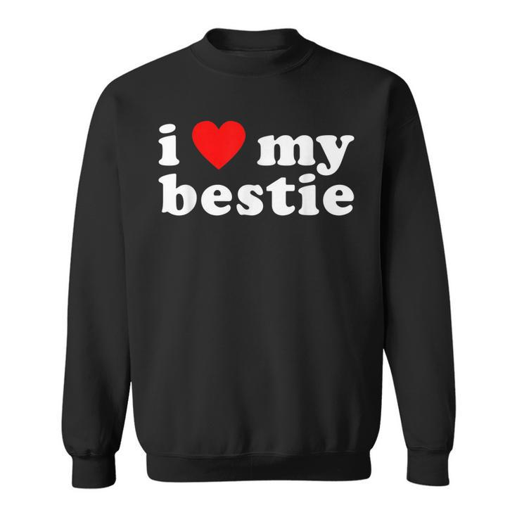 I Love My Bestie Best Friend Bff Cute Matching Friends Heart  Men Women Sweatshirt Graphic Print Unisex