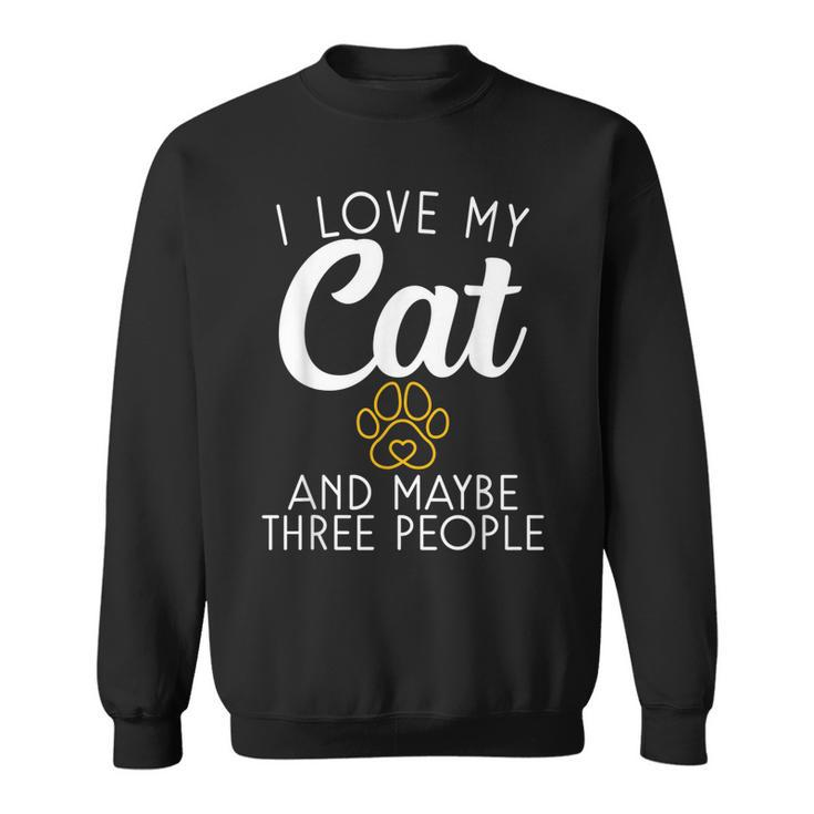 I Love My Cat And Maybe Three People Kitty Cat Lover  Sweatshirt