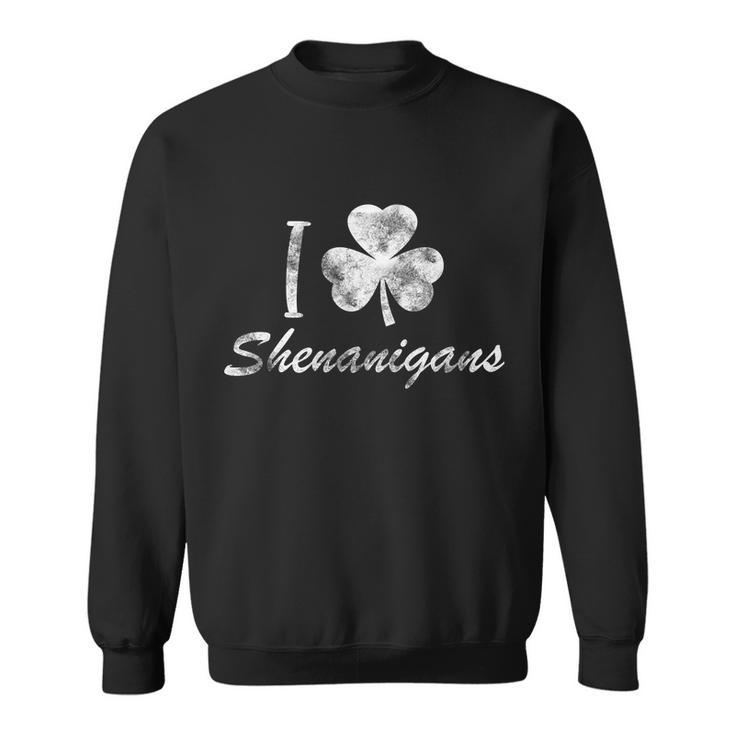 I Love Shenanigans Vintage St Patricks Day Tshirt Sweatshirt