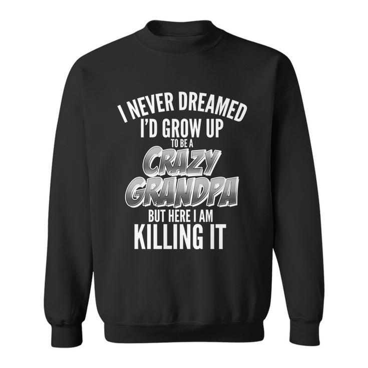 I Never Dreamed Id Grow Up To Be A Crazy Grandpa Graphic Design Printed Casual Daily Basic Sweatshirt