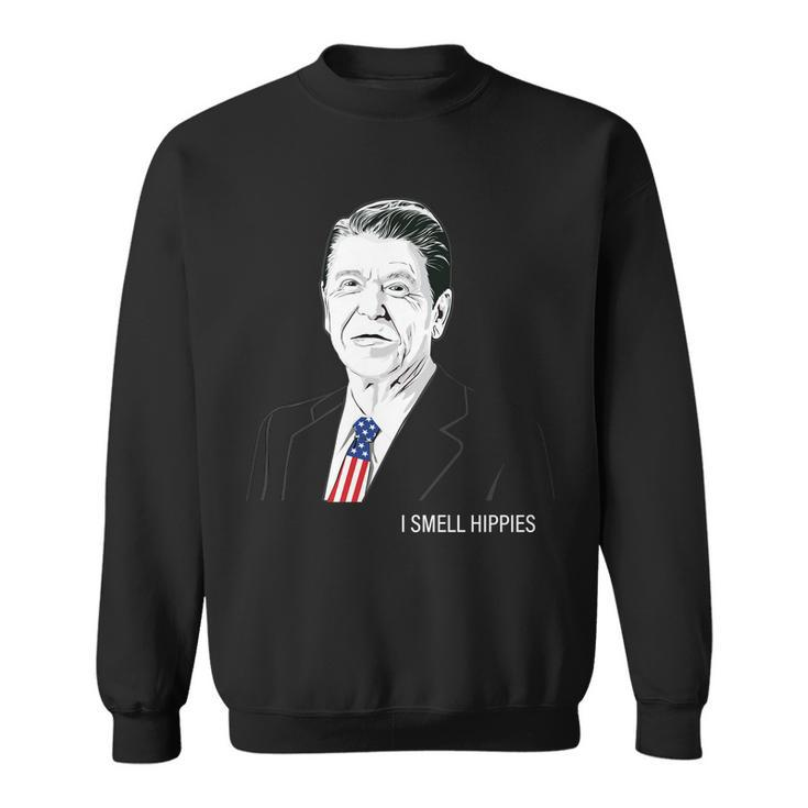 I Smell Hippies Ronald Reagan Sweatshirt