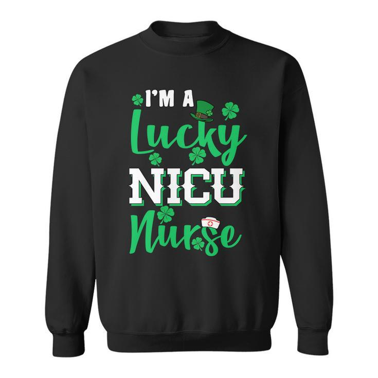 Im A Lucky Nicu Nurse St Patricks Day Graphic Design Printed Casual Daily Basic Sweatshirt