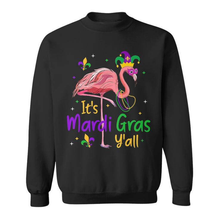 It S Mardi Gras Y All Funny Flamingo Mardi Gras Sweatshirt