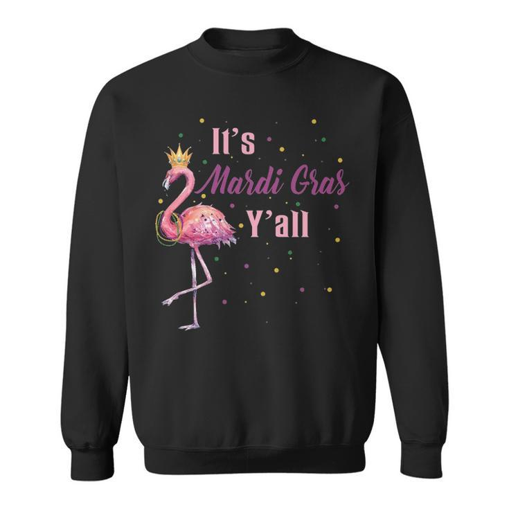 It S Mardi Gras Y Ll All Funny Flamigo Lover Sweatshirt