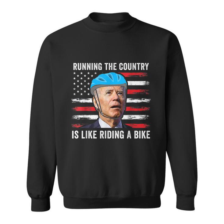 Joe Biden Falling Off His Bicycle Funny Biden Falls Off Bike V3 Sweatshirt