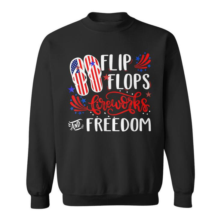 July 4Th Flip Flops Fireworks & Freedom 4Th Of July Party  V2 Sweatshirt