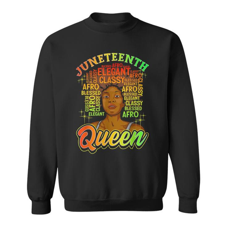 Juneteenth T Women Juneteenth S Natural Afro Queen  Sweatshirt