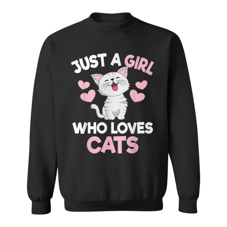 Just A Girl Who Loves Cats Cat Lover Cute Cat Sweatshirt