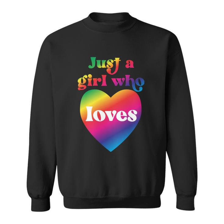 Just A Girl Who Loves Just A Girl Who Loves Graphic Design Printed Casual Daily Basic Sweatshirt