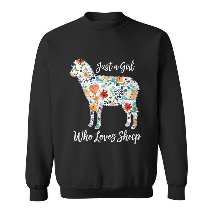 Just A Girl Who Loves Sheep Cute Funny For Women Graphic Design Printed Casual Daily Basic Sweatshirt