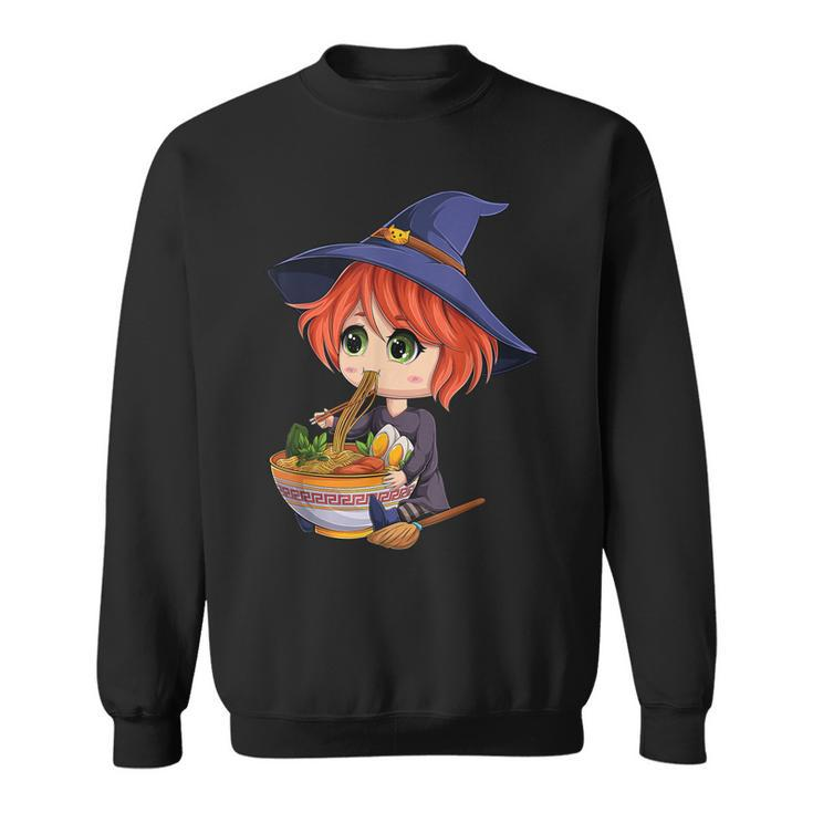 Kawaii Japanese Anime Witch Halloween Ramen Food Lovers  Sweatshirt
