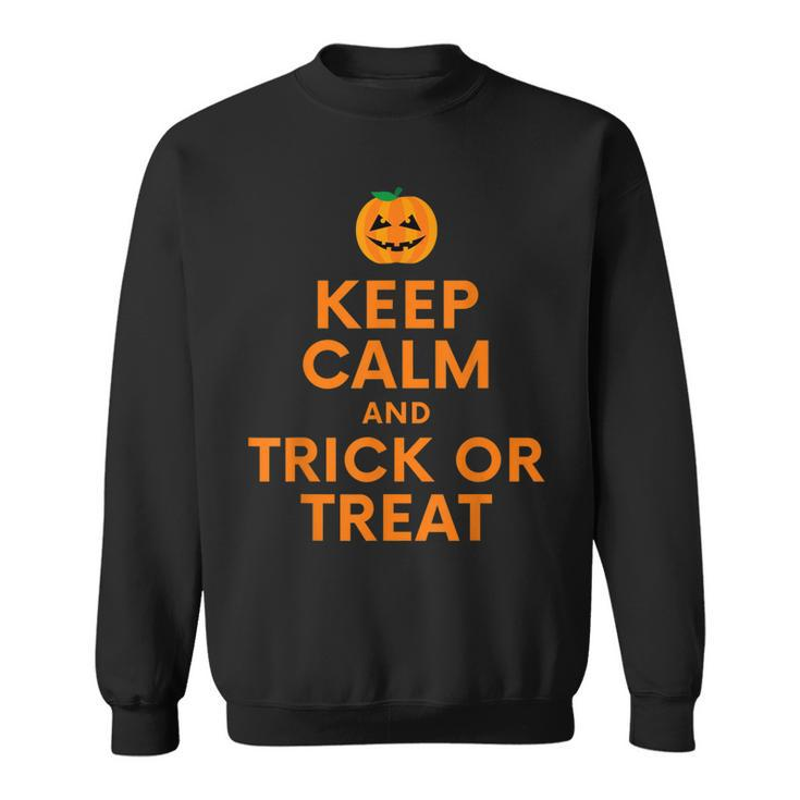 Keep Calm And Trick Or Treat Halloween Costume Top  Sweatshirt