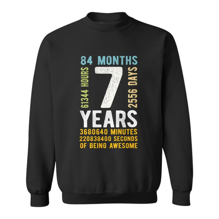 Kids 7Th Birthday Gift 7 Years Old Vintage Retro 84 Months Sweatshirt