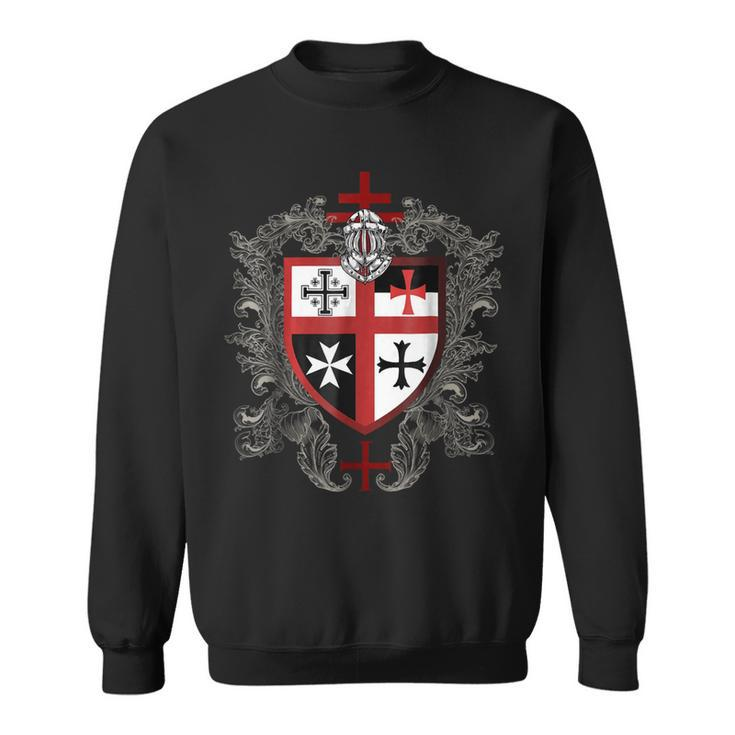 Knight Templar T Shirt - Shield Of The Knight Templar - Knight Templar Store Sweatshirt