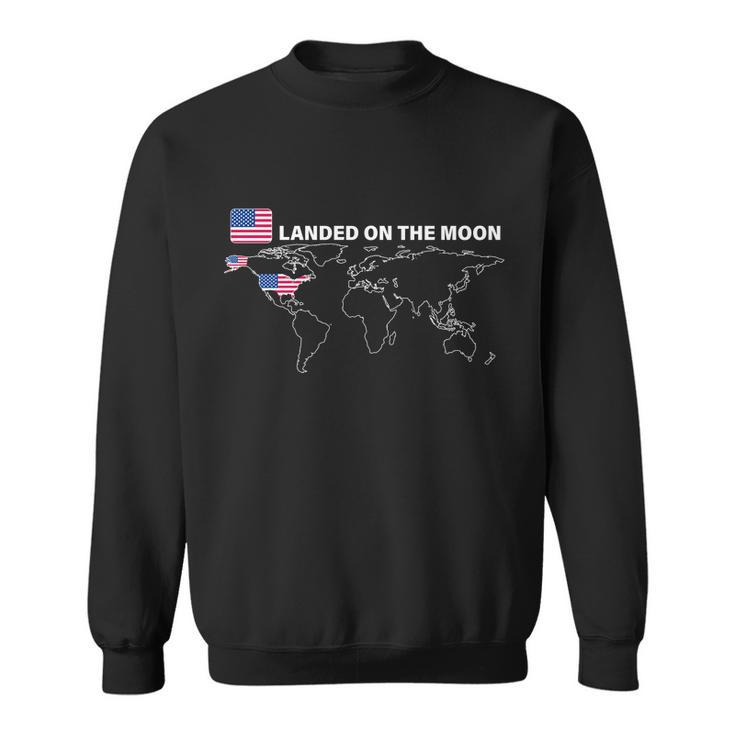 Landed On The Moon Usa Map Sweatshirt