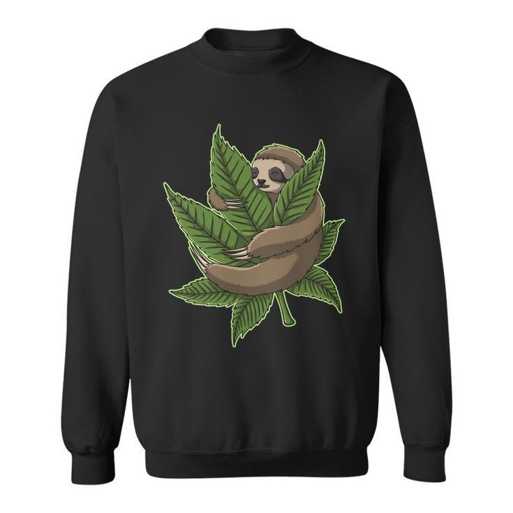 Lazy Sloth Cannabis Leaf Sweatshirt