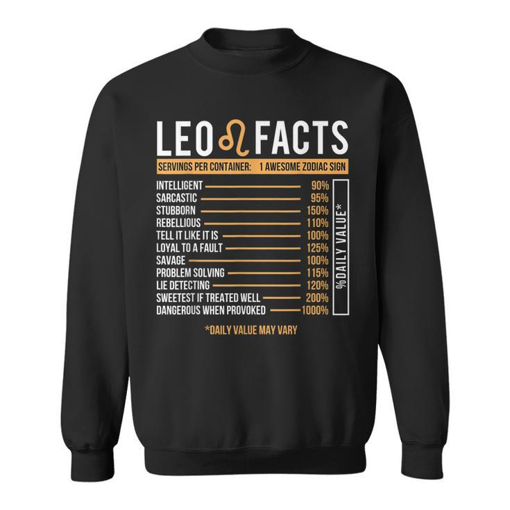 Leo Facts Zodiac Sign Astrology Birthday Horoscope Sweatshirt