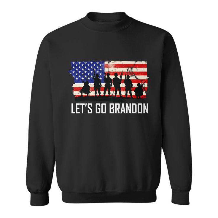 Lets Go Brandon Military Troops American Flag Tshirt Sweatshirt