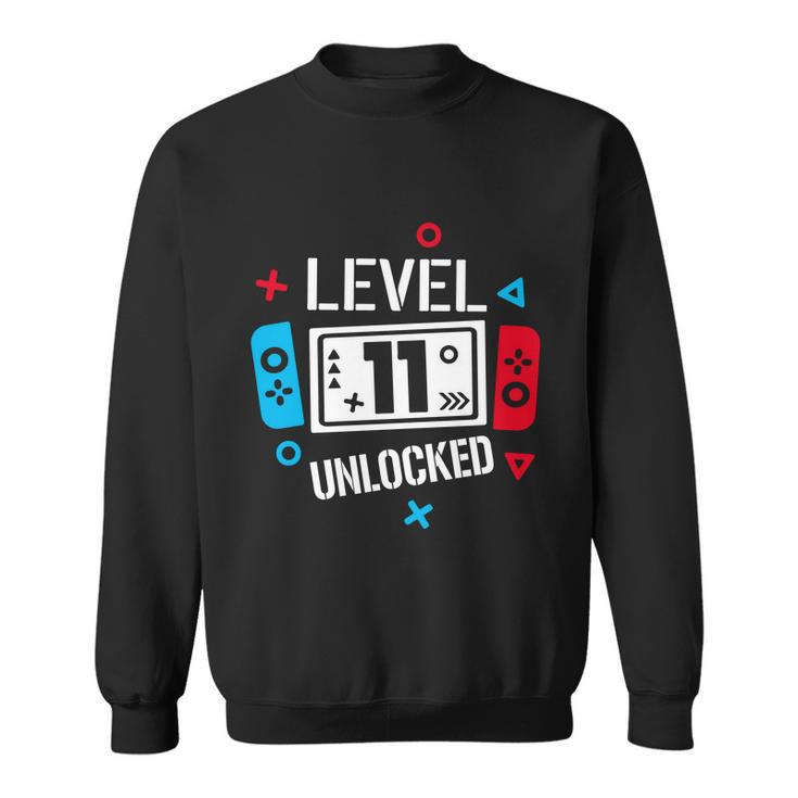 Level 11 Unlocked Birthday 11Th Birthday Boy Gamer 11 Years Old Gamer Sweatshirt