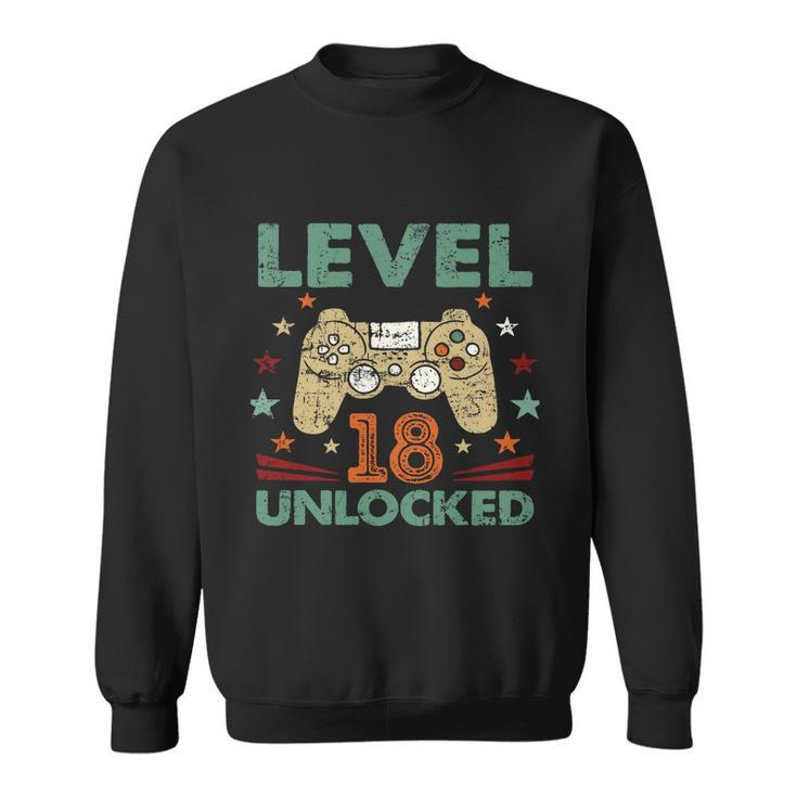 Level 18 Unlocked 2004 Birthday Gift 18 Graphic Design Printed Casual Daily Basic Sweatshirt