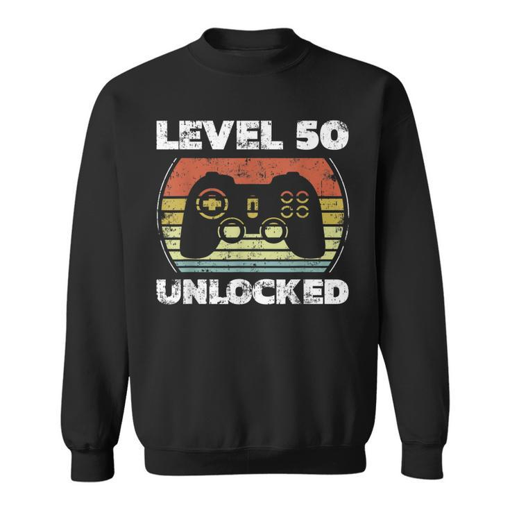 Level 50 Unlocked Funny Video Gamer 50Th Birthday  Sweatshirt