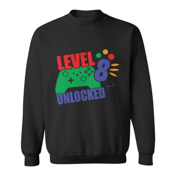 Level 8 Unlocked  8Th Gamer Video Game Birthday Video Game Graphic Design Printed Casual Daily Basic Sweatshirt
