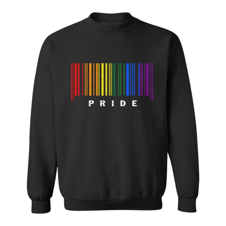 Lgbt Gay Barcode Support Lgbtq Ally Rainbow Pride Gay Flag Sweatshirt