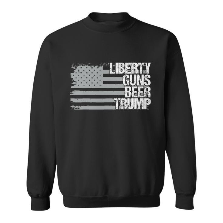 Liberty Guns Beer Trump Lgbt Gift For Supporters Dad Grandpa Veteran Us Flag Fun Sweatshirt