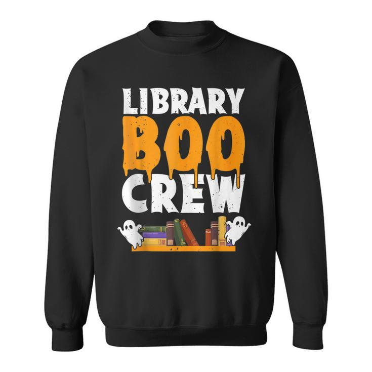 Library Boo Crew School Librarian Ghost Halloween Boys Girls  Sweatshirt