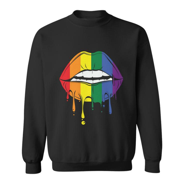 Lips Lgbt Gay Pride Lesbian Bisexual Ally Quote V2 Sweatshirt