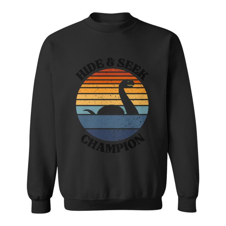 Loch Ness Monster Vintage Sunset Gift Hide And Seek Champion Funny Gift Sweatshirt