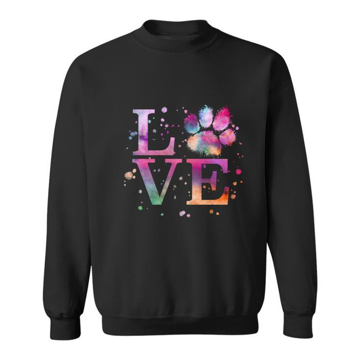 Love Dog Paw Print Colorful National Animal Shelter Week Gift Sweatshirt