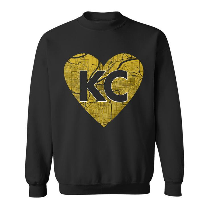 Love Kansas City Football Fan City Map Sweatshirt