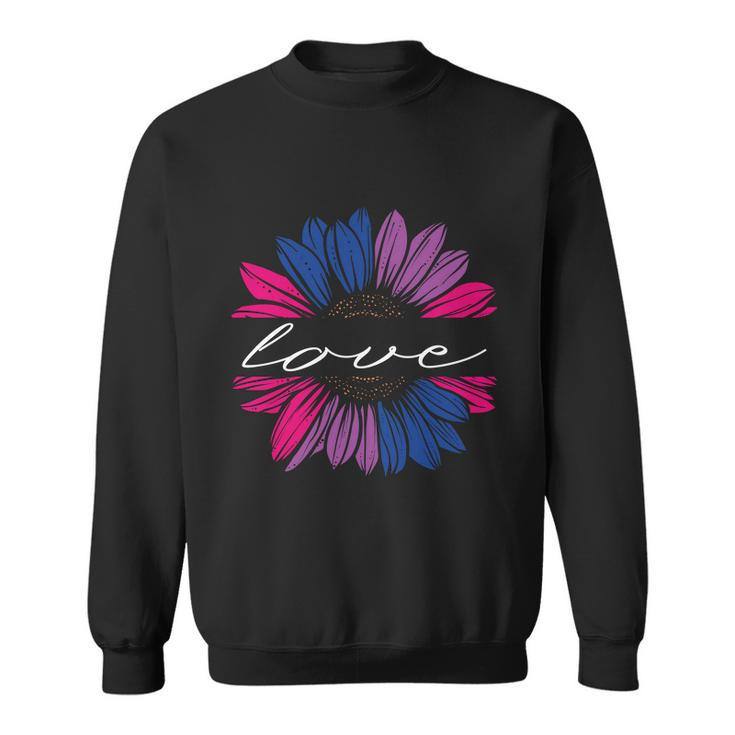 Love Sunflower Floral Lgbt Bisexual Pride Month Sweatshirt