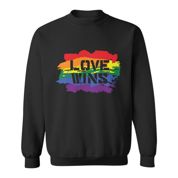 Love Wins Lgbt Gay Pride Lesbian Bisexual Ally Quote V4 Sweatshirt