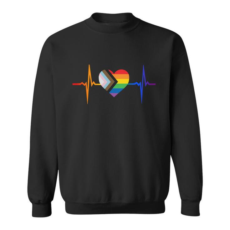 Lovely Lgbt Gay Pride Heartbeat Lesbian Gays Love Lgbtq Great Gift Sweatshirt